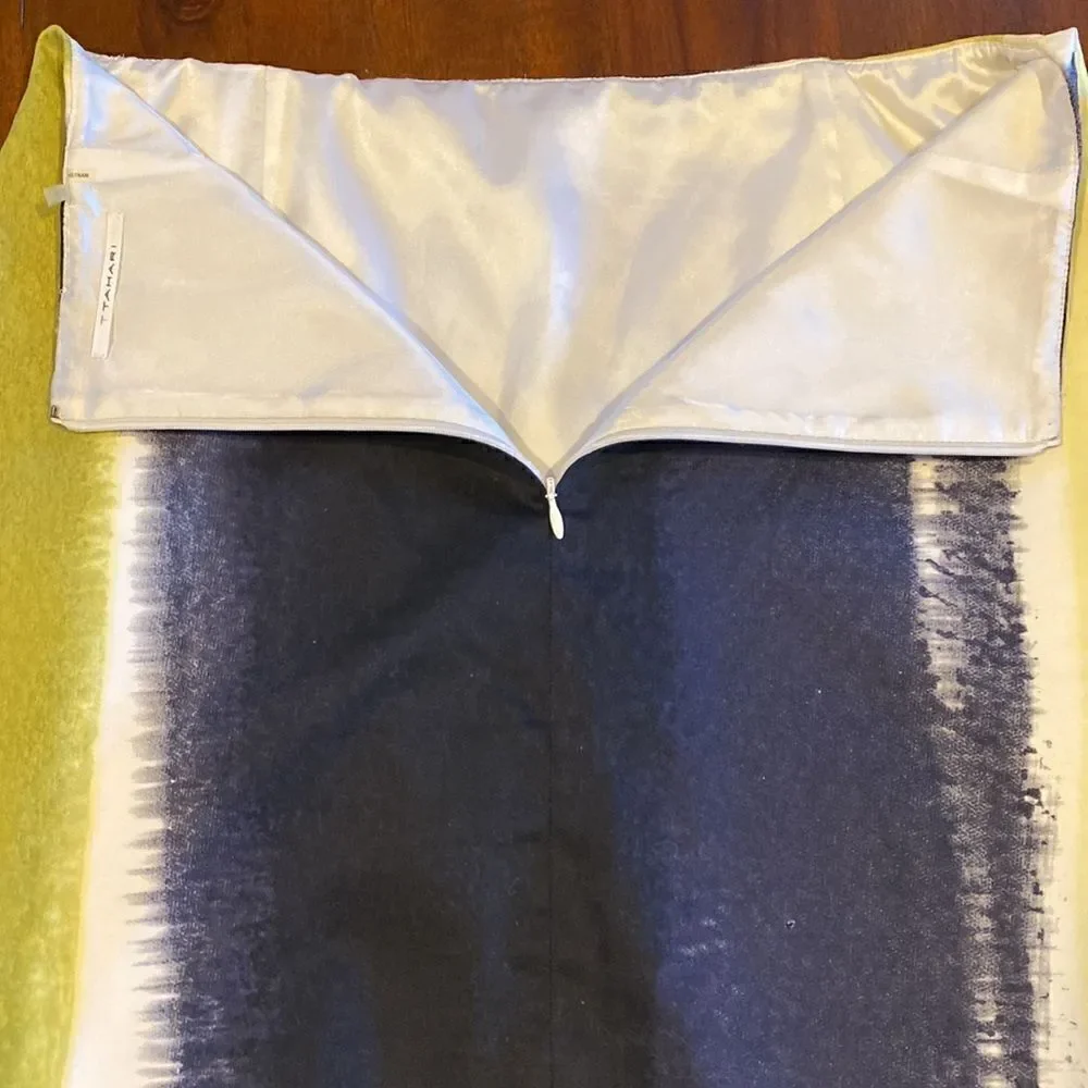 Tahari Mini Skirt Green White Black Color Block Skirt Size 6